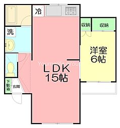 シルバーウェーブコート2 1LDKの間取図画像