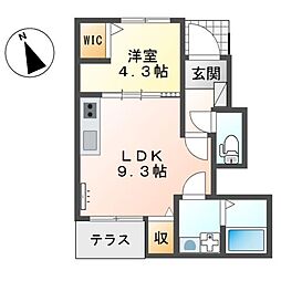 AKHeimSweetFlag 1LDKの間取図画像
