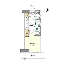 LIBRGRANT藤沢 1Kの間取図画像