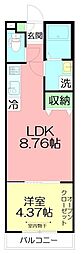 moksha Chigasaki base 1LDKの間取図画像