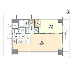 KENEDIX藤沢 5階1LDKの間取り