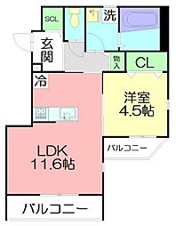 間取図画像 1LDK