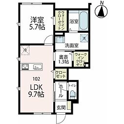 藤沢市善行7丁目アパート 1LDKの間取図画像