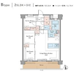藤沢市弥勒寺1丁目マンション 2SLDKの間取図画像