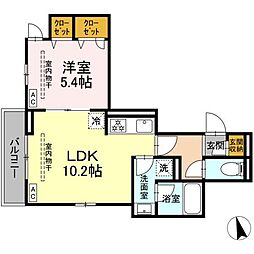 カルニュ 1LDKの間取図画像