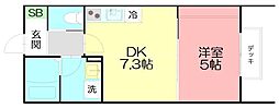 Varia東海岸南 1DKの間取図画像