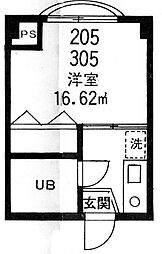 エルシェ湘南 1Kの間取図画像