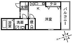 LEGEND ワンルームの間取図画像