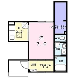 ユーステス鎌倉 1Kの間取図画像
