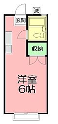 サニーハイツ ワンルームの間取図画像
