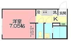 カインドネス辻堂North 1Kの間取図画像