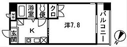 ヴェルヴィル2 1Kの間取図画像