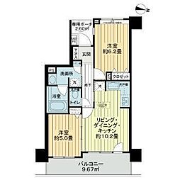 ライオンズシティ湘南台 2LDKの間取図画像
