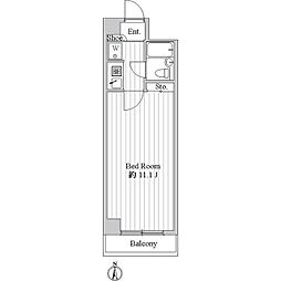 シーサイドビラ鵠沼 1Kの間取図画像