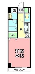エクセラ鎌倉 1Kの間取図画像