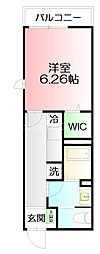 ドエル湘南 1Kの間取図画像