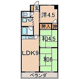 ル・プランK弐番館 3LDKの間取図画像