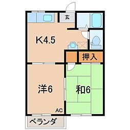 フローラルハイツ 2Kの間取図画像