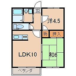 ゼルコウバ 2LDKの間取図画像