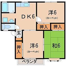 ヴァルトビューネ森合C棟 3DKの間取図画像