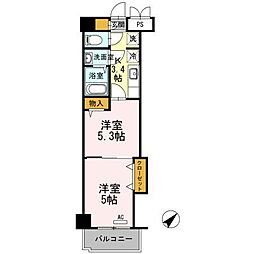 木下鉱産ビル2 2Kの間取図画像