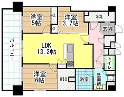 サンレリウス小倉駅南 3LDKの間取図画像