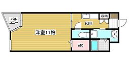 F.O.Sスクエア 1Kの間取図画像