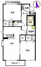 シャーメゾンJ・KA 2LDKの間取図画像