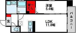 Muu.黒崎 1LDKの間取図画像