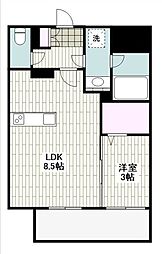 グランフォーレ小倉シティタワー 1LDKの間取図画像