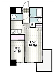 JR鹿児島本線 九州工大前駅 徒歩10分の賃貸マンション 2階1LDKの間取り