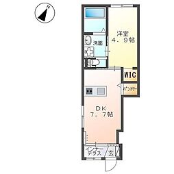 JR鹿児島本線 戸畑駅 徒歩9分の賃貸アパート 1階1DKの間取り