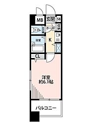 ダイナコート下到津2 1Kの間取図画像