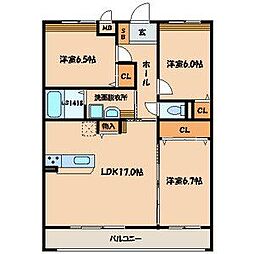 セレッソひびきの 3LDKの間取図画像