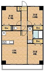 ブライトハーツ穴生 3LDKの間取図画像