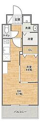 北九州市八幡西区三ケ森2丁目マンション 1DKの間取図画像