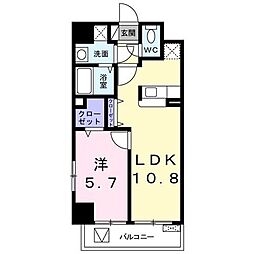 アイランド中津口 1LDKの間取図画像