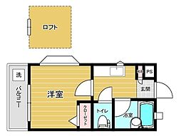 リファレンス企救丘B 1Kの間取図画像