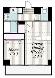 ソルディアス 1LDKの間取図画像