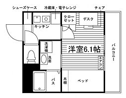 学生会館 モン・ヴィラージュ久留米大学前2[食事付き] 1Kの間取図画像