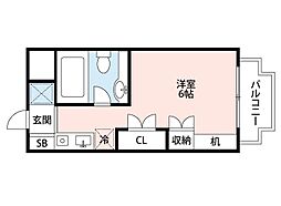 ルミエール長尾 1Kの間取図画像