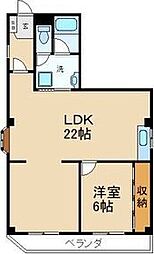 セトレ枚方 1LDKの間取図画像