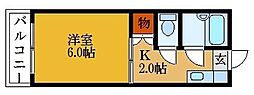 ロータリーM出口 1Kの間取図画像