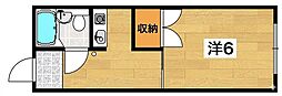 レジデンス柏 1Kの間取図画像