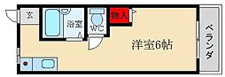 シャンテー招提 ワンルームの間取図画像