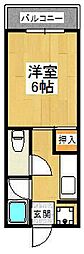 宝徳マンション ワンルームの間取図画像