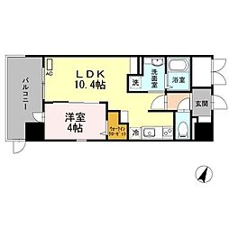 テラス天の川 1LDKの間取図画像