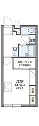 レオパレス山忠 1Kの間取図画像