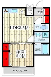 D.alivio諸福 1LDKの間取図画像