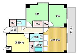 プルミエール大西 3DKの間取図画像
